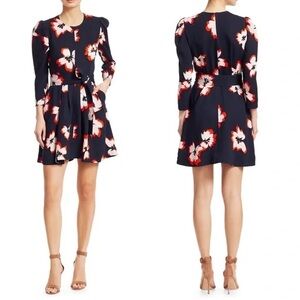 A.L.C. Stella Floral Silk Dress Midnight Light Pink